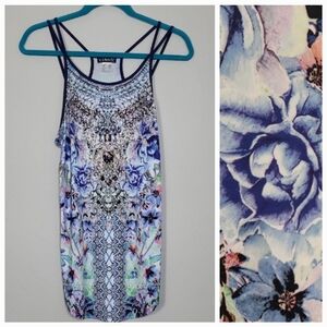 VENUS Women’s Colorful Artsy Tunic Tank Top Size M Studded Grunge Y2K Multicolor